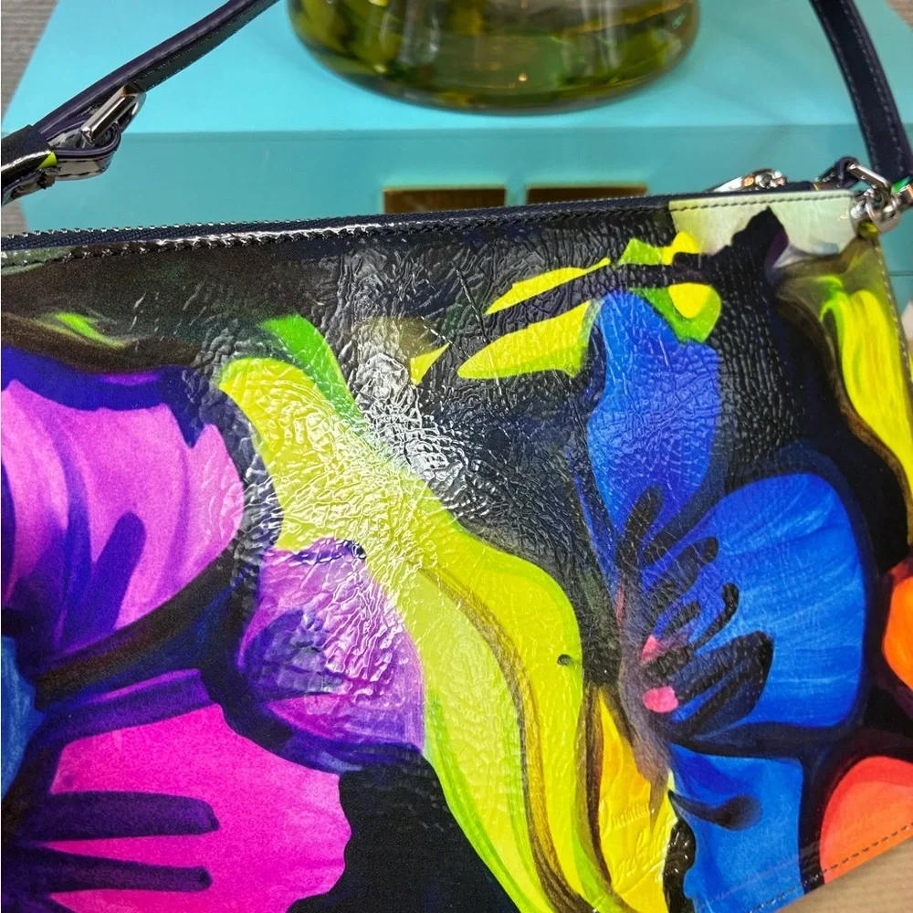 NWT Christian Louboutin Naplak Floral Loubi54 leather pochette Clutch